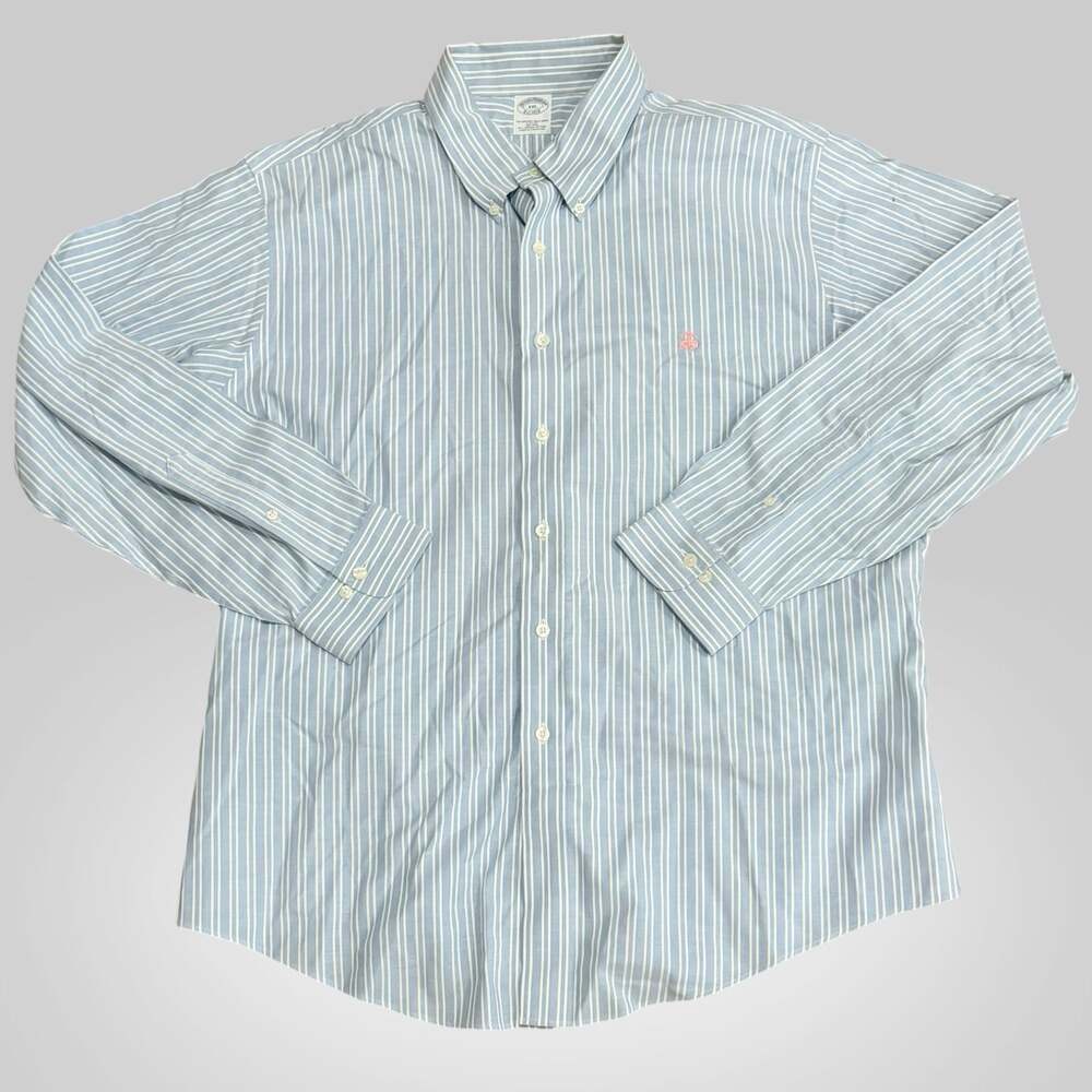 Brooks Brothers Slim Fit Non Iron Stripe Supima Cotton Dress Shirt XXL
